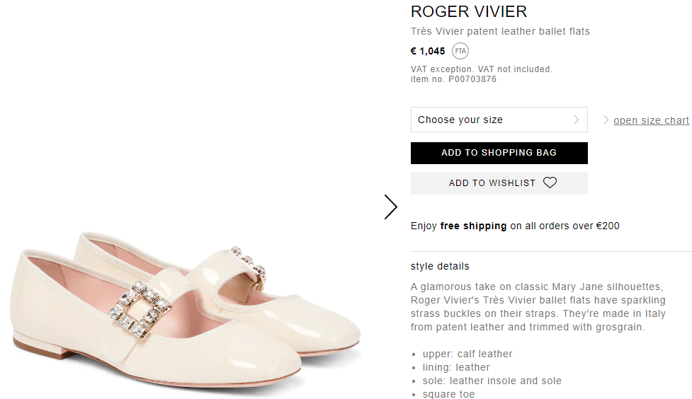 ROGER VIVIER Très Vivier patent leather ballet flats